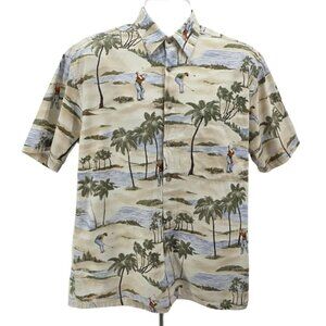 Vintage Campia Moda Mens Medium Shirt Golf Tropical Button Relaxed Fit Hawaiian